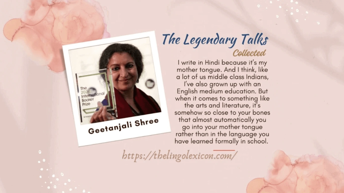 Geetanjali Shree Booker Prize Winner - Tomb of Sand - The Lingo Lexicon