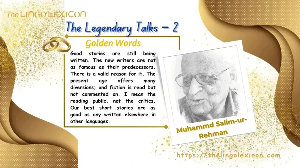 Exclusive Interview with Muhammad Salim ur Rehman - Urdu poet, writer, critic, translator - The Lingo Lexicon