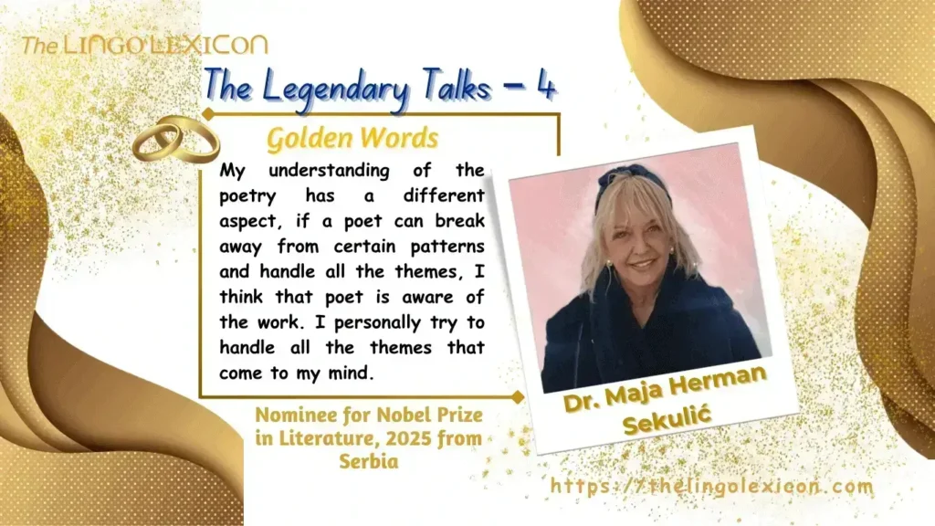 Exclusive Interview with Dr. Maja Herman Sekulić - Nominee for Nobel Prize Literature 2025 from Serbia by Maja Milojković Editor AREA FELIX Serbia
