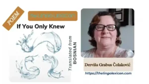 Derviša Grabus Čolakovićs If You Only Knew -Bosnian Poetry - Bosnian Literature